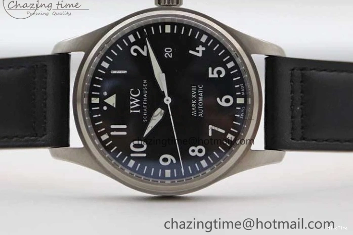 MIROTIME 0506 Vibrant Mark XVIII IW327001 SS M+F 1:1 Best Edition Black Dial on Black Leather Strap A 7055